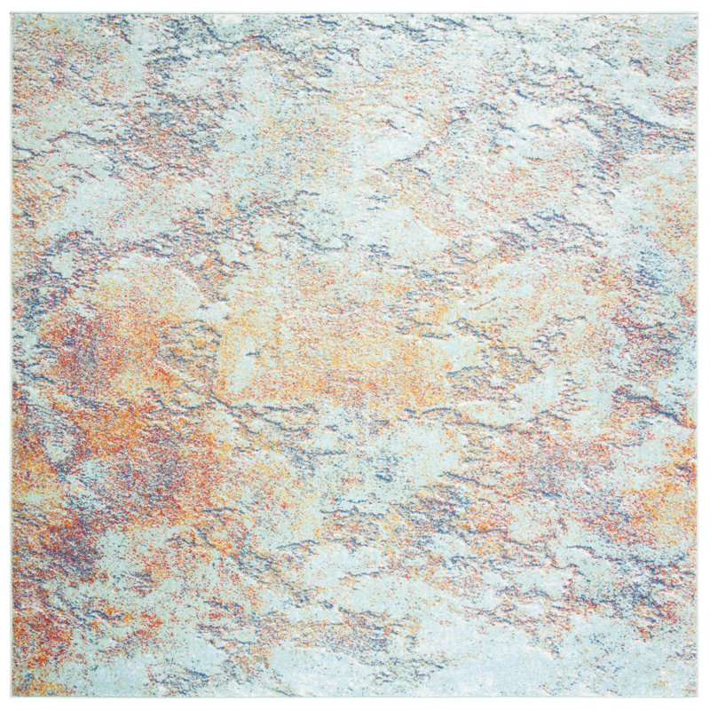 Tapis abstrait Kenia Performance, Carré 6 pi 7 po