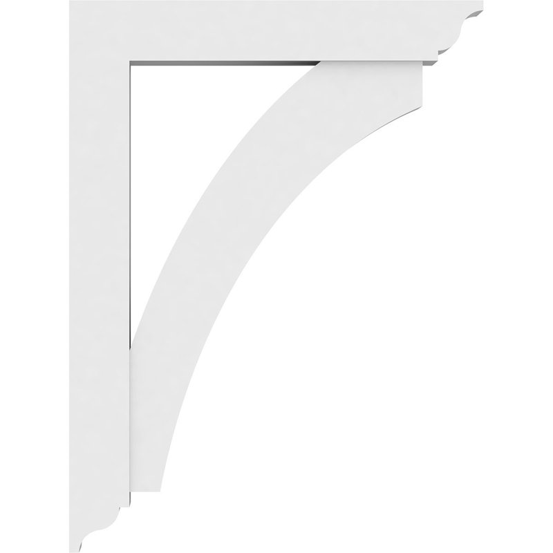 3"W x 24"D x 32"H Standard Thorton Architectural Grade PVC Bracket with Traditional Ends, 32"H x 3"W x 24"D