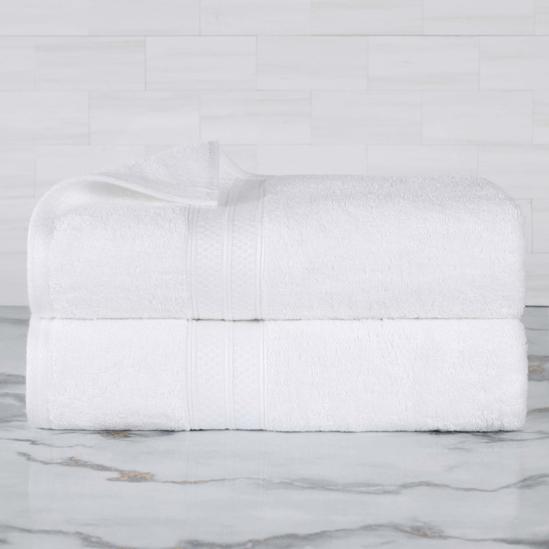 Serviettes de bain Nolhan, Blanc