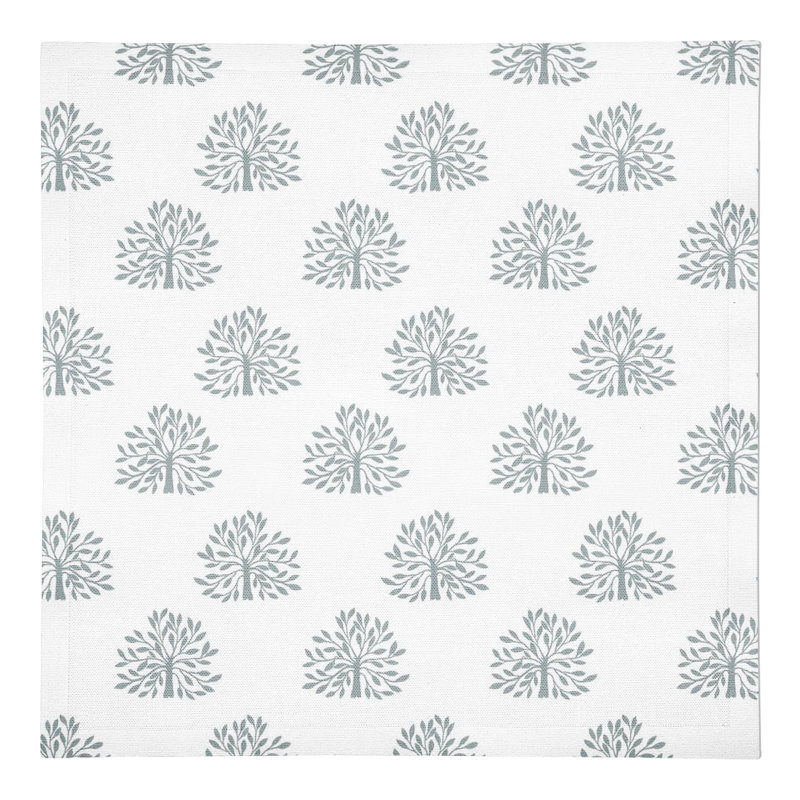 Cotton Floral Rectangle Napkin, White