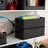 iDesign Recycled Plastic Bin with Lid and Handles, Set of 2 – Matte Black