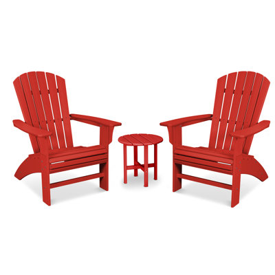 Yacht Club 3-Piece Curveback Adirondack Set