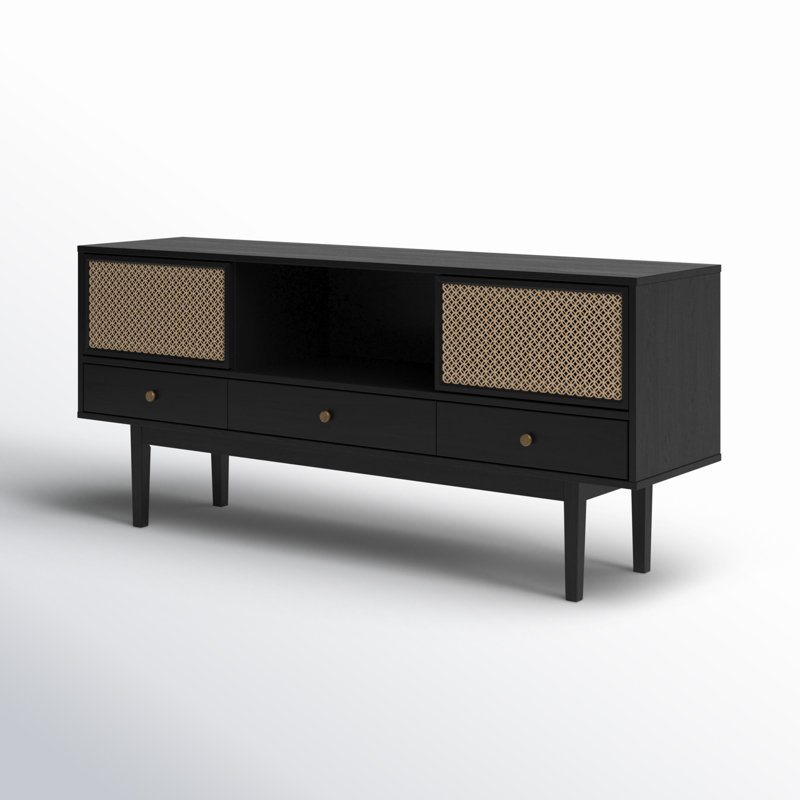 Esther TV Stand for TVs up to 65", Black/Gold