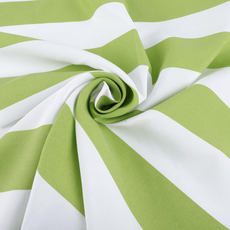2-Piece High Back Patio Chair Cushion with Tufted Design (Cushion Only), Green Striped