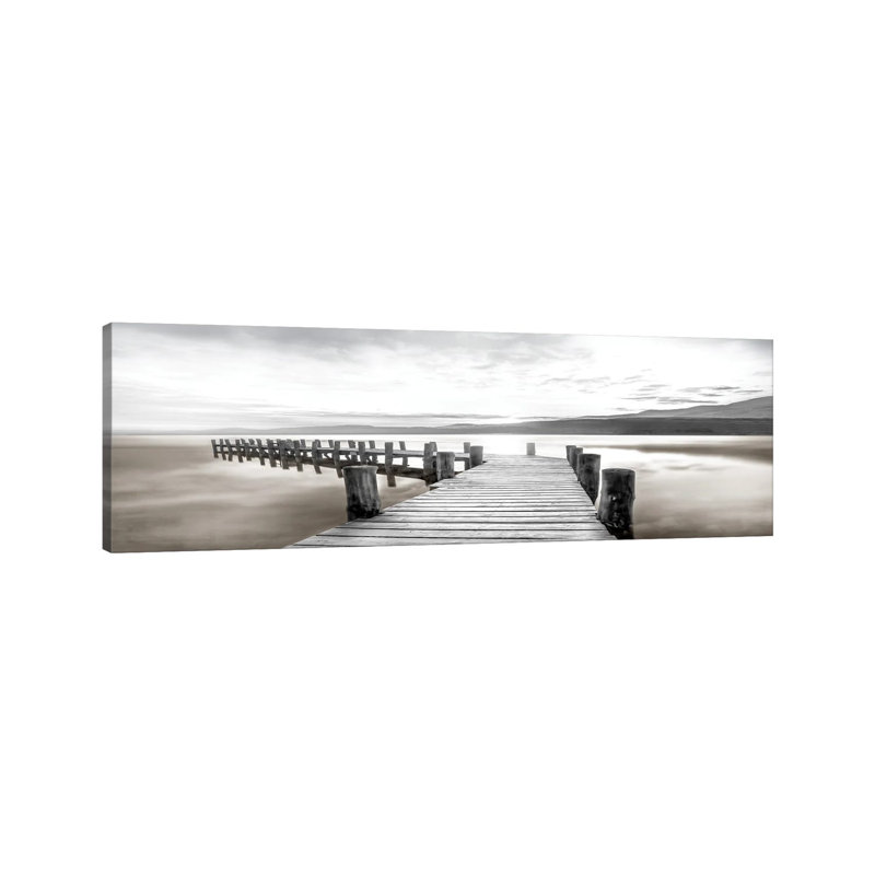 Misty Morning Dock by Mike Calascibetta - Wrapped Canvas Panoramic Gallery-Wrapped Canvas Giclée