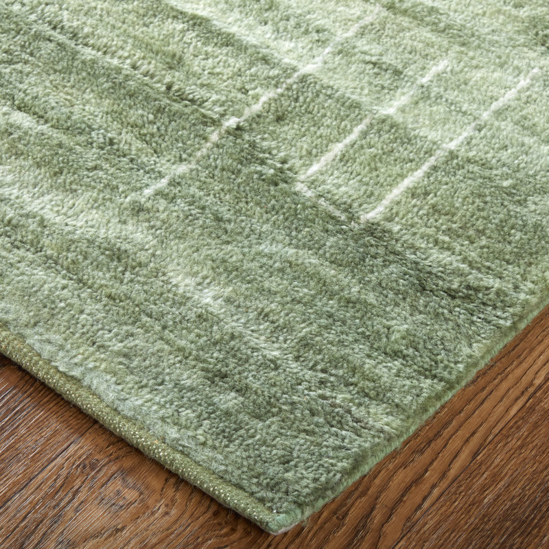 Agape Modern Abstract Green Area Rug, Rectangle 8'6" x 11'6"