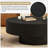 31.5" Round Drum Coffee Table For Livingroom, Easy Assembly  -1638780702