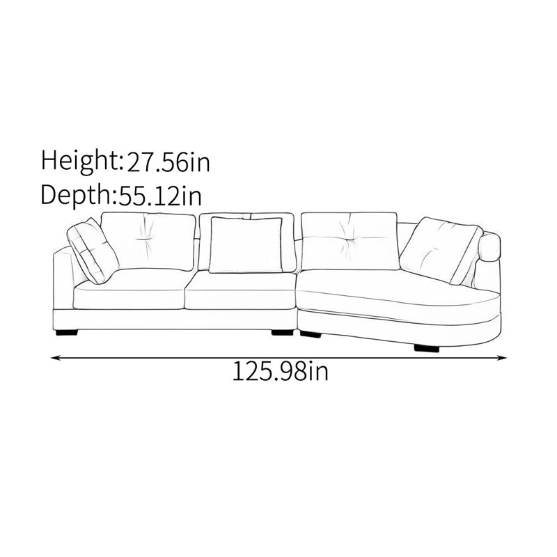 Canapé en bois massif de style italien, 4, Vert d’armée, H 27,56 po x l 125,98 po x P 55,12 po