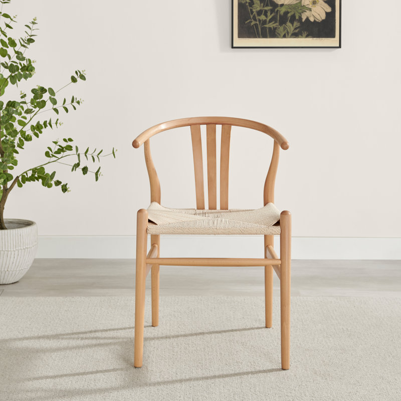 Carlton Solid Wooden & Rope Sculpted Dining Chairs - Elegant Scandi Inspired, Oak
