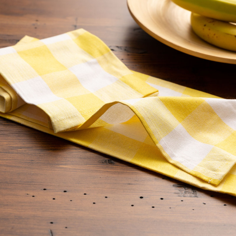 Torchon Country Check, Jaune