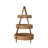 Natural Rattan & Bamboo Three-Tier Tray with Rustic Handle