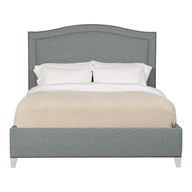 Caroline/Casey Queen Upholstered Low Profile Panel Bed, Navajo, Tuck Cobalt, Yes