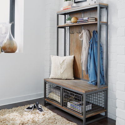 Eckles Hall Tree 39'' Wide with Bench and Shoe Storage