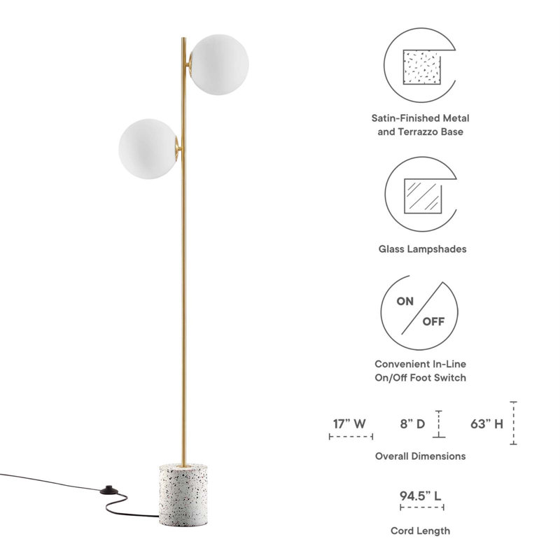 Lampe sur pied Logic Terrazzo par Modway
