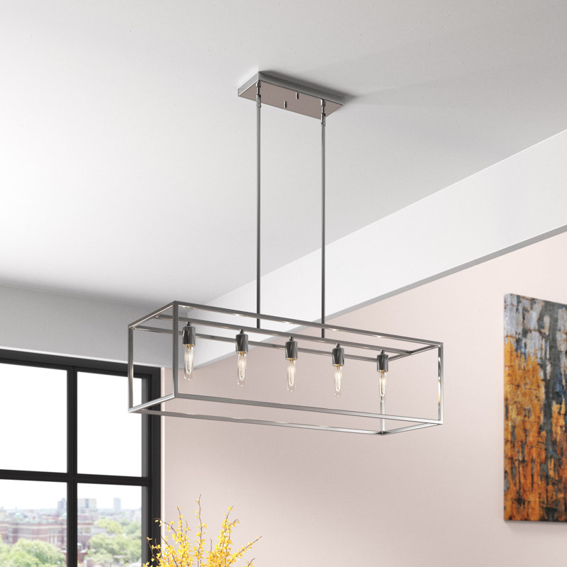 Seadrift 5 - Light Kitchen Island Pendant, Satin Nickel