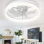 Ventilateur de plafond encastré blanc 20 po avec lumière, profil bas, application et télécommande, moteur à courant continu silencieux à 6 vitesses, DEL à intensité variable pour la chambre à coucher-290089828-295176451-295176452