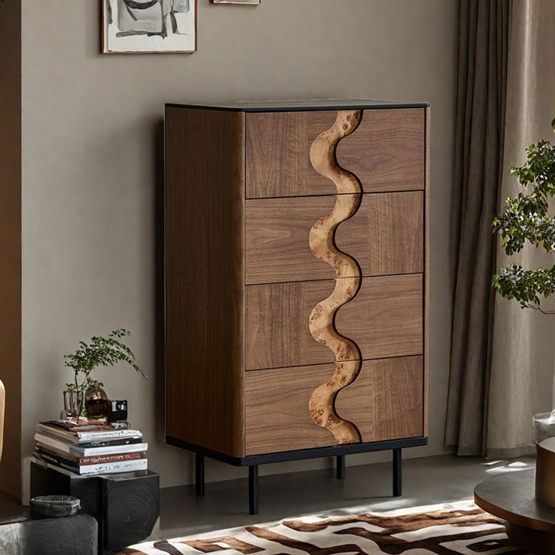 Armoire à tiroirs multifonctionnelle pour canapé, Noir / brun, H 41,73 po x l 23,62 po x P 15,75 po