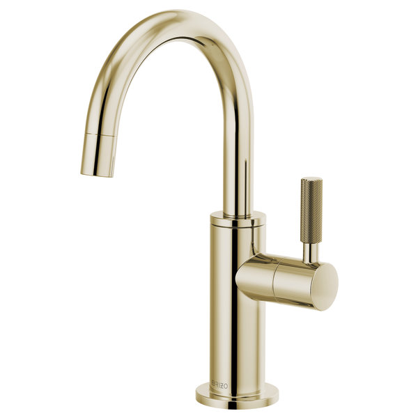 Litze® Beverage Faucet with Arc Spout and Knurled Handle, Polished Nickel