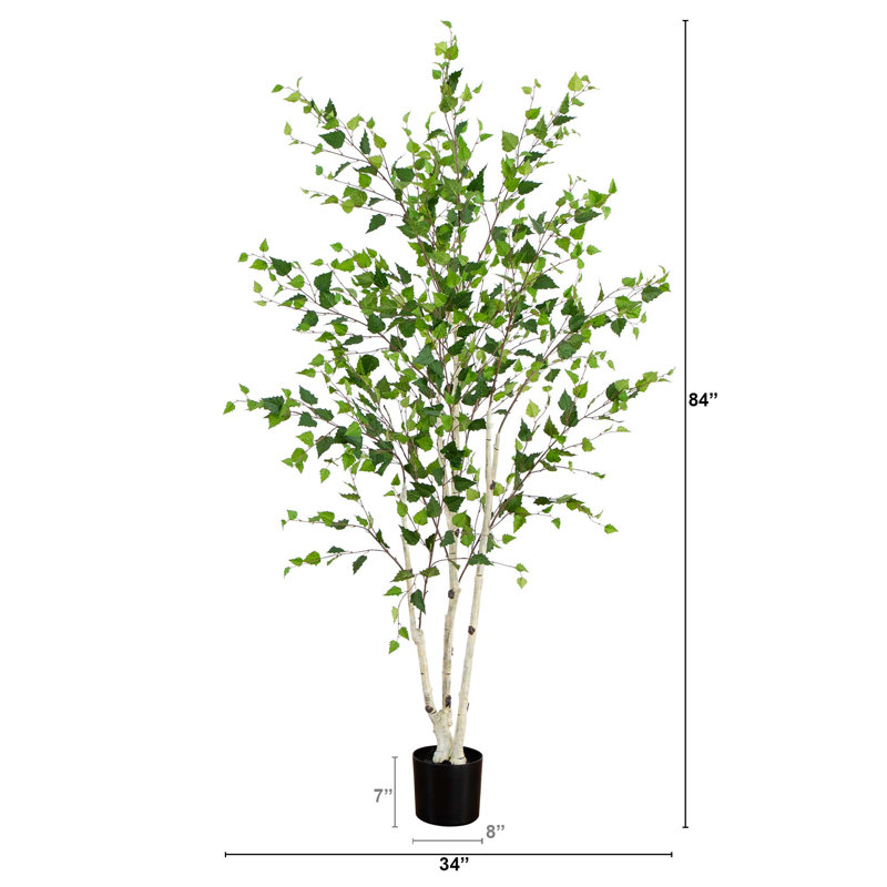 84'' Faux Birch Tree in Pot Liner