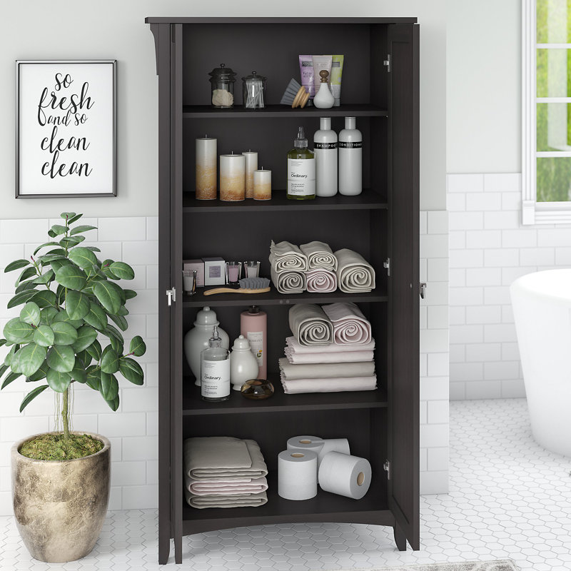 Pernell Bathroom Cabinet, Vintage Black