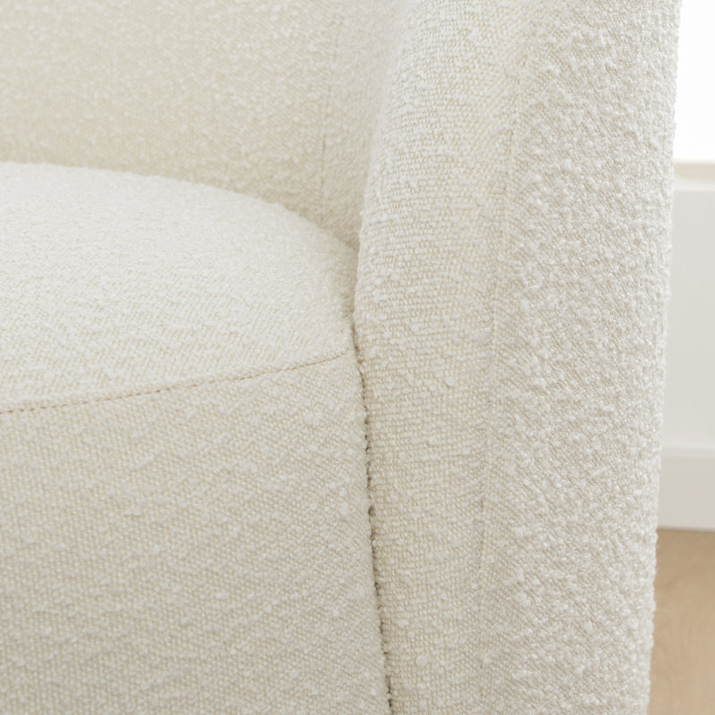 Cleaven 68' Wide Boucle Upholstered Loveseat Sofa, Crème, crème