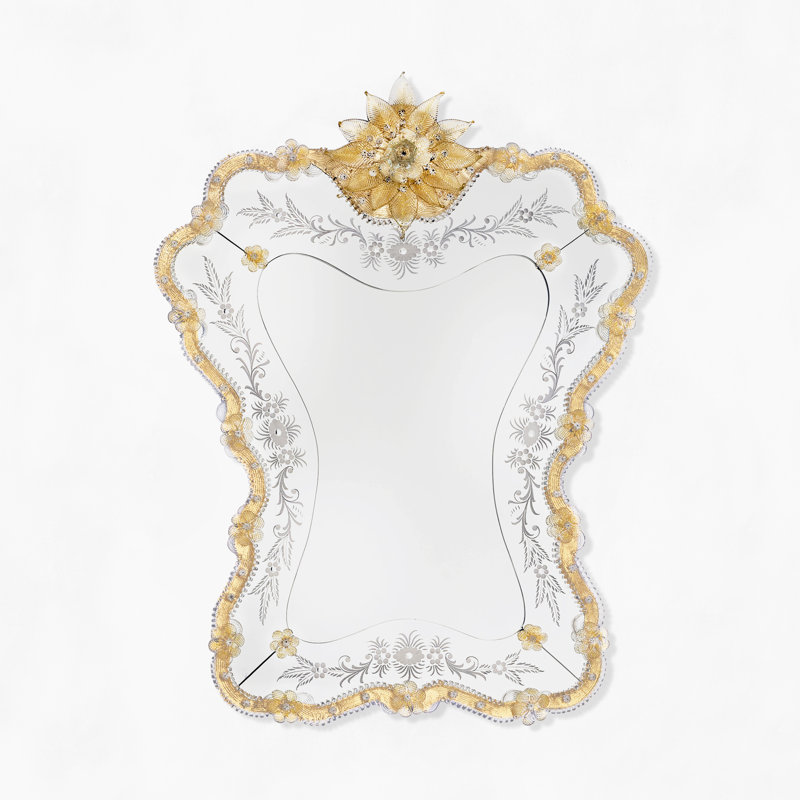 Niccolo Glass Wall Mirror, Gold