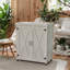 Banc d'extérieur avec armoire de rangement et table de travail en métal-1733800545