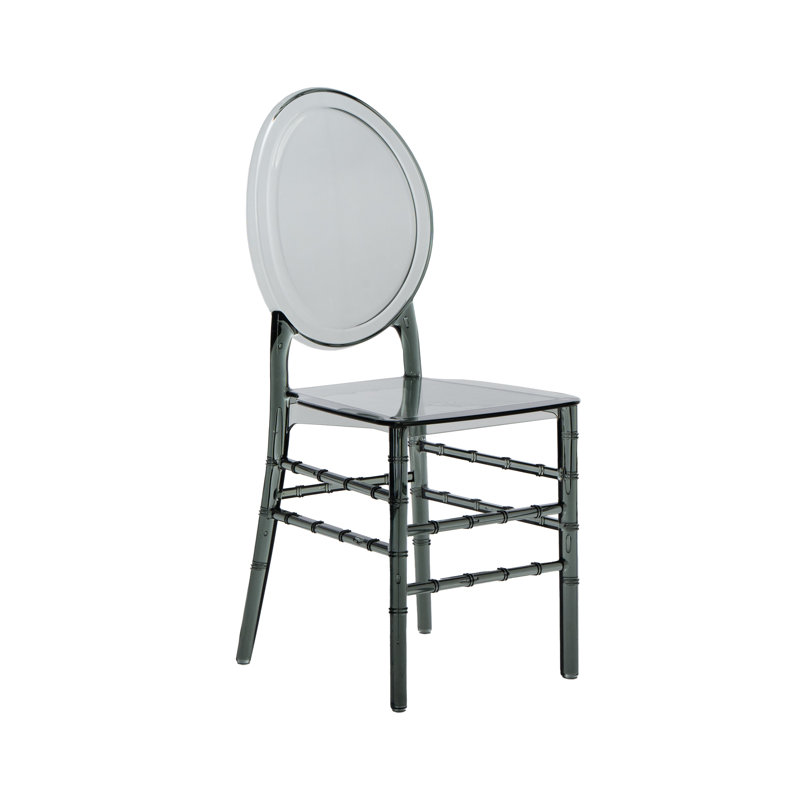 Techni Home Stackable Ghost Style Clear Acrylic Event Chairs – Set of 4, Grey
