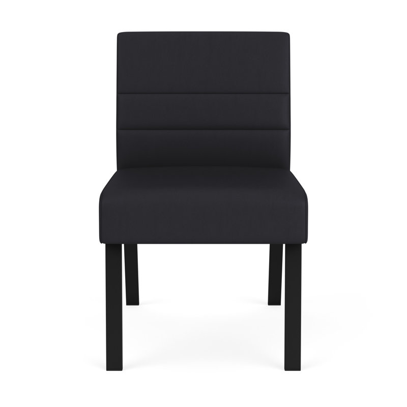 Chaise d'invité sans accoudoirs Waterfall, Noir, Vinyle noir Patriot Plus