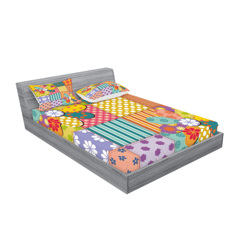 Multicolore drap-housse et taies décoratives Ambesonne, Ensemble de draps pour très grand lit californien