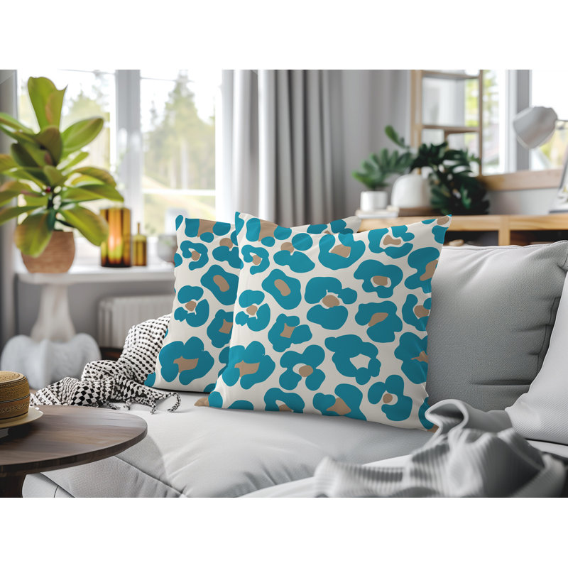 Coussin intérieur / extérieur Davi, 20x20, Turquoise
