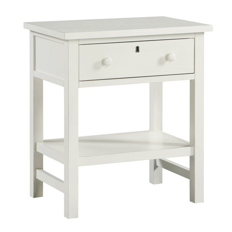 Finley 1-Drawer Storage Nightstand, Antique White