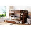 Twintwin Bunk Bed With Walnut Frame And Trundle For Extra Storage Functional In