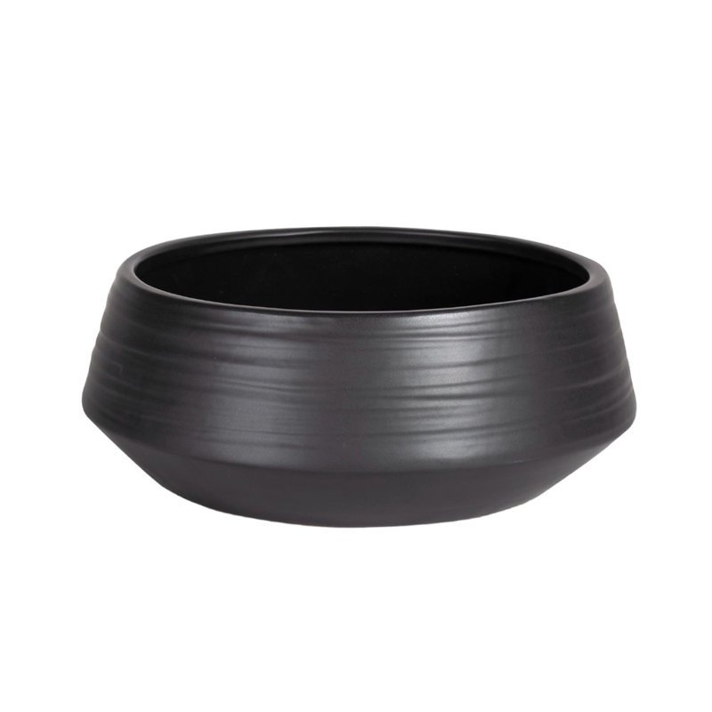 Wimbish Handmade Ceramic Pot Planter, 4" H x 10" W x 10" D, Black