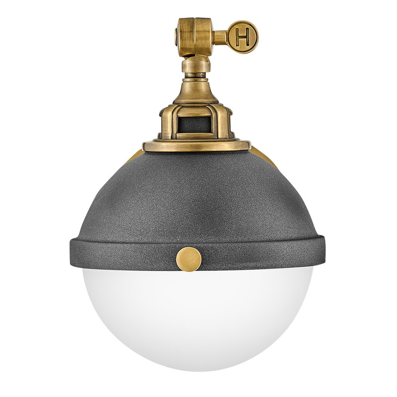 Fletcher Single Light Swing Arm Single Light Wall Sconce w/ On/Off Switch, Aged Zinc