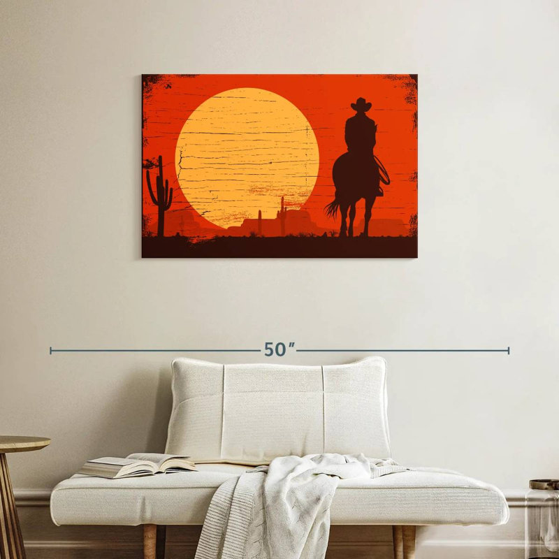 Silhouette de cowboy Lelar, H 24 po x l 36 po