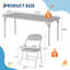 Ensemble 5 pièces de table pliante et chaises pour enfants, table d'activité pour garderie, salle de classe, salle à manger et jeu-1024760322