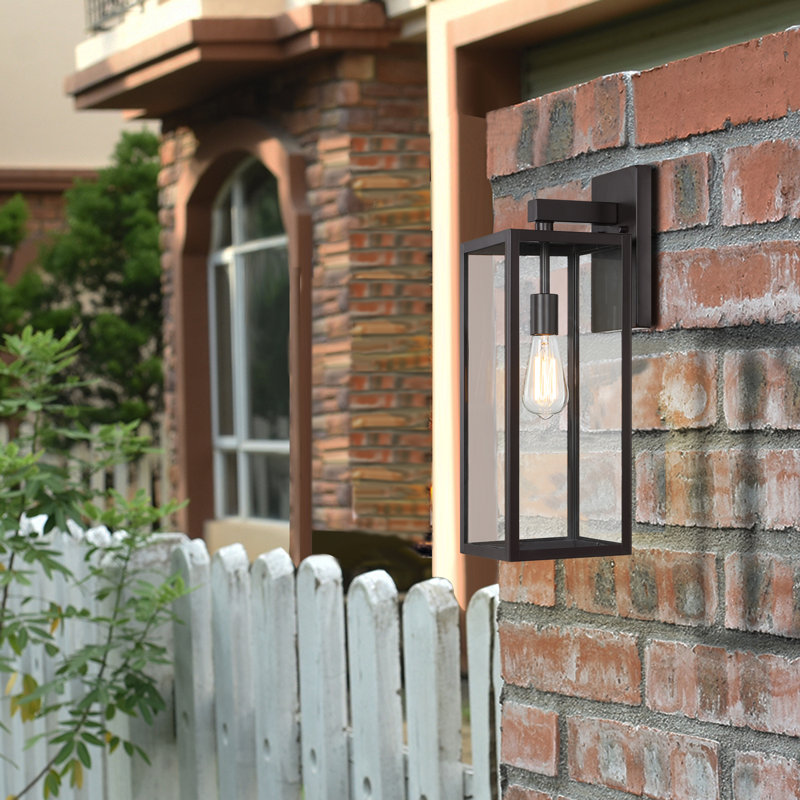 Tornillo 1-Light Outdoor Wall Lantern, Black, 21" H x 7" W x 8.47" D
