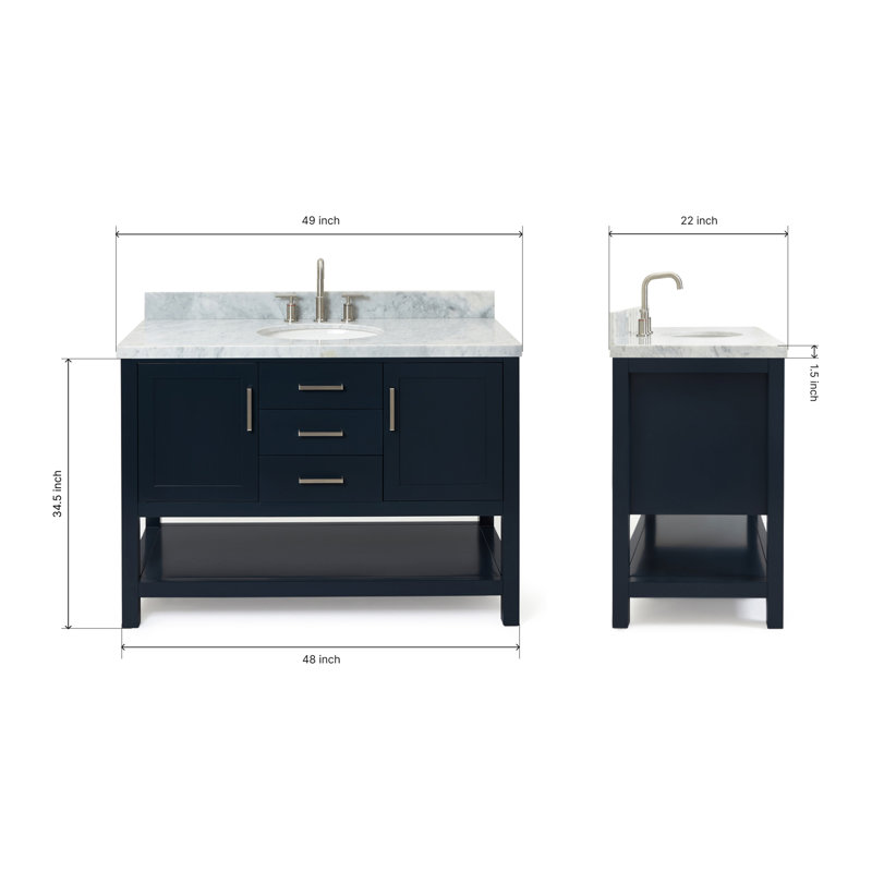 Bayhill 49'' W Single Vanity, Midnight Blue