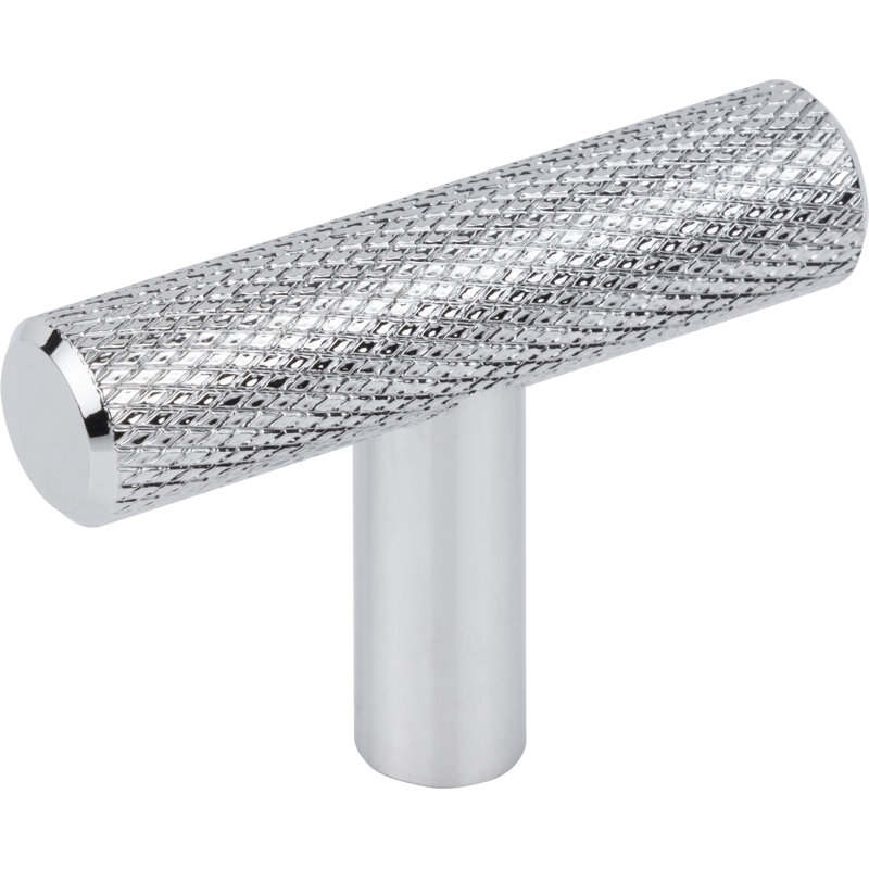 Prestwick T-Knob 2 Inch Brushed Satin Nickel, Polished Chrome