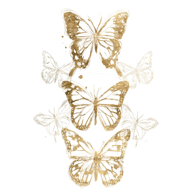 Contours de papillons dorés I, H 36 po x l 24 po x P 1,25 po