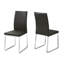2 chaises de salle à manger modernes 2 pièces, siège en similicuir gris, pieds en métal, pour la cuisine et les chaises d'appoint de 2 pièces, revêtues de mousse de qualité, base, design