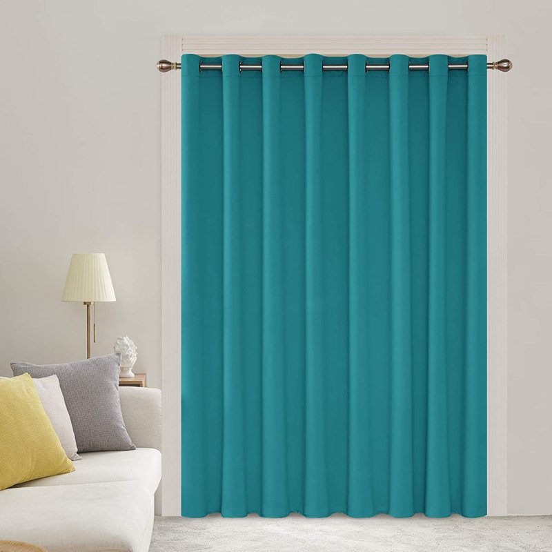 Cassandry Room Darkening Curtain Single Panel, 84" W x 100" L, Turquoise