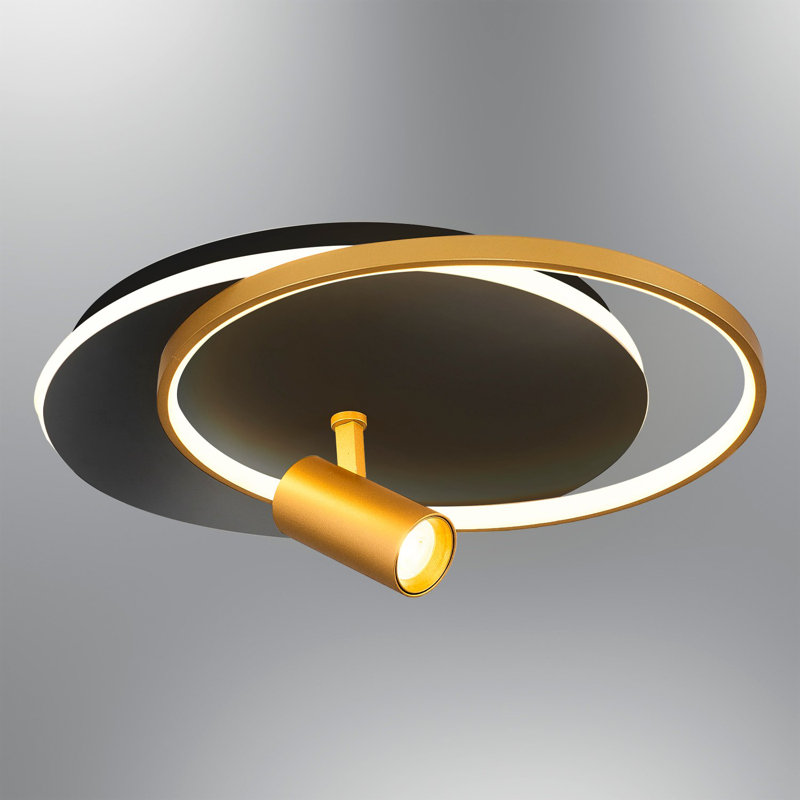 Leon Modern Wall Lamp with Metal Body & Acrylic Shade, 19.7 in Diameter x 5.5 in Height | 51W LED, 5100 Lumens, 3000K Warm White | IP20 Rated, Assembled Home Decor