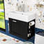 Meuble-lavabo mural flottant avec lavabo, tablettes réglables-1357578416