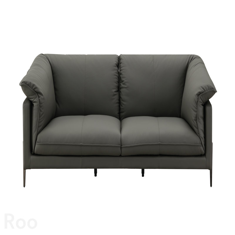 Black Top Grain Leather Sofa