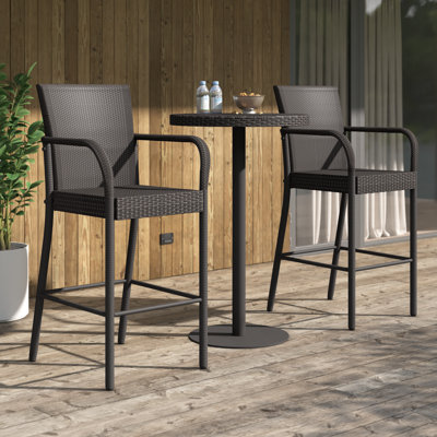 Ariez 2 - Person Metal Patio Dining Set with Extendable Round Table