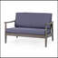 Ensemble de causeuse et table basse, ensemble de meubles avec coussin, ensemble de conversation avec cadre en bois d'acacia pour le jardin, la cour, le porche et la piscine, style minimaliste