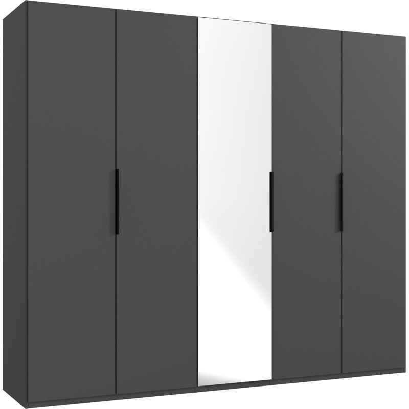 Guardino 5 Door Wardrobe, Graphite, 216cm H x 250cm W x 58cm D