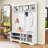 Modern Hall Tree with Bench, Hooks and Storage Compartments-1910706438